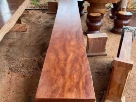 Bộ bàn ghế K3 gỗ cẩm hồng nguyên khối 320x133x16cm (Anh Hòa, Đồng Nai) 7 ban ghe k3 go cam hong nguyen khoi 2