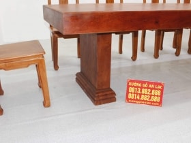 Bàn gỗ nguyên khối hương đá 3m với 10 ghế chữ thọ 16 bàn ăn nguyên khối gỗ hương
