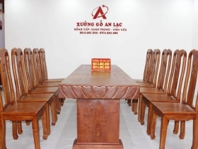 bàn nguyên khối đục trai tim vs ghế chữ thọ gỗ hương đá (1)