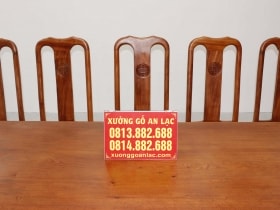 Siêu phẩm bàn ăn nguyên khối 283x79x14cm với 10 ghế triện chữ thọ gỗ hương đá 28 bàn nguyên khối đục trai tim vs ghế chữ thọ gỗ hương đá (1)
