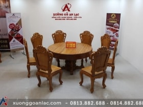 Bộ bàn tròn nguyên khối 8 ghế gỗ gõ đỏ louis hoàng gia vip 11 ban nguyen khoi louis hoang gia vip 12 scaled