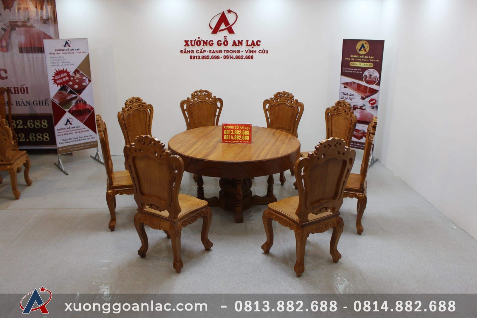 Bộ bàn tròn nguyên khối 8 ghế gỗ gõ đỏ louis hoàng gia vip 6 Bộ bàn tròn nguyên khối 8 ghế gỗ gõ đỏ louis hoàng gia vip - Ảnh 6