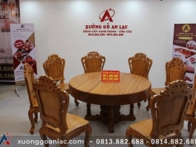 Bộ bàn tròn nguyên khối 8 ghế gỗ gõ đỏ louis hoàng gia vip 8 ban nguyen khoi louis hoang gia vip 3 scaled
