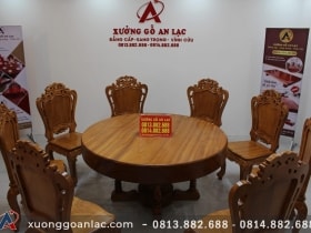 Bộ bàn tròn nguyên khối 8 ghế gỗ gõ đỏ louis hoàng gia vip 9 ban nguyen khoi louis hoang gia vip 4 scaled