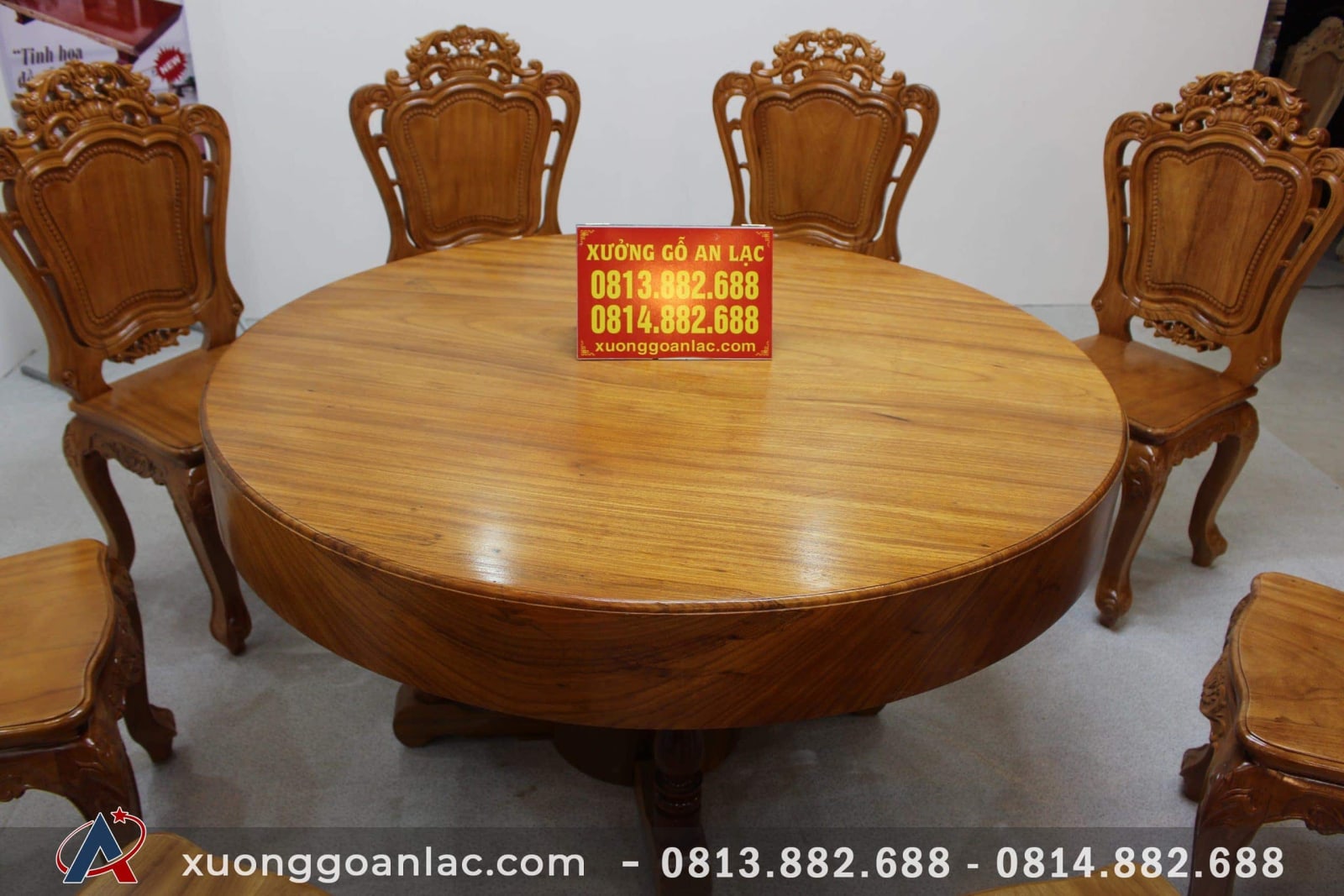 Bộ bàn tròn nguyên khối 8 ghế gỗ gõ đỏ louis hoàng gia vip 5 Bộ bàn tròn nguyên khối 8 ghế gỗ gõ đỏ louis hoàng gia vip - Ảnh 5