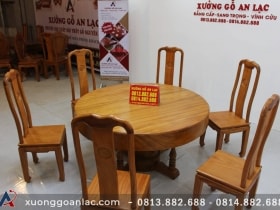 Bộ bàn ăn tròn nguyên khối gỗ gõ đỏ kết hợp 6 ghế triện chữ thọ thủ công 8 ban tron nguyen khoi go do 6 ghe chu tho 7 scaled