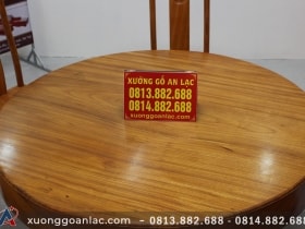 Bộ bàn ăn tròn nguyên khối gỗ gõ đỏ kết hợp 6 ghế triện chữ thọ thủ công 9 ban tron nguyen khoi go do 6 ghe chu tho 9 scaled
