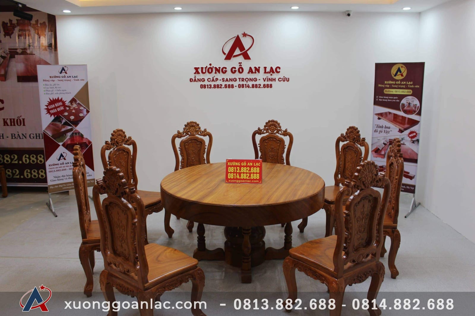 Tại sao sofa gỗ, bàn ghế gỗ nguyên khối ngày càng được ưa chuộng? 18 bo ban an nguyen khoi hong luis 8 ghe 7 scaled