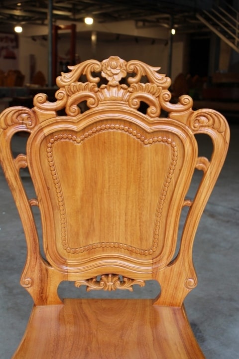 Bộ bàn ăn nguyên khối gỗ gõ đỏ 301x90x15cm 12 ghế louis (Chị Ngân, Hà Nội) 7 mẫu ghế ăn gỗ gõ