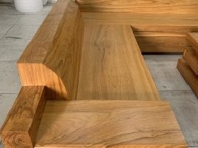 Bộ sofa góc nguyên khối gỗ Cẩm Hồng