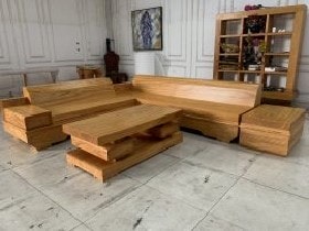 Bộ sofa gỗ Cẩm Hồng nguyên khối