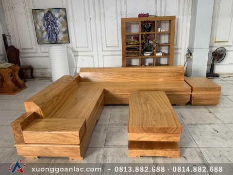 Tại sao sofa gỗ, bàn ghế gỗ nguyên khối ngày càng được ưa chuộng? 3 sofa goc nguyen khoi cam hong 7