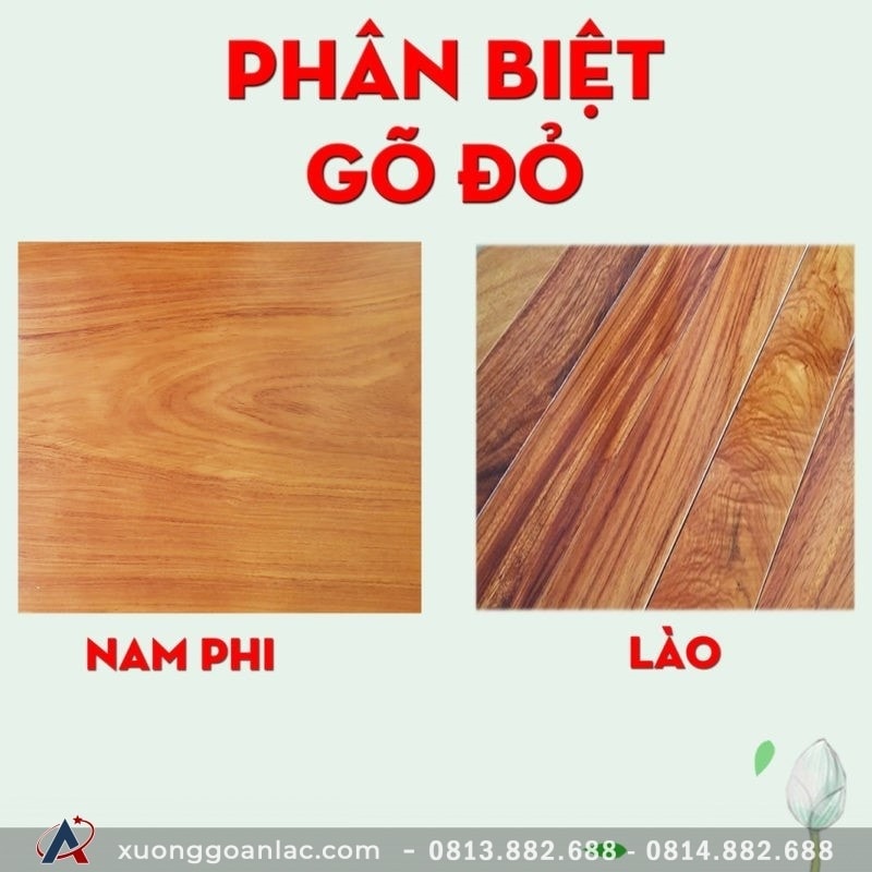 Gỗ gõ đỏ là gì? Ưu nhược điểm của các loại gõ đỏ 5 Tấm gỗ gõ đỏ với màu đỏ nhạt với các đường vân đen và xoáy đẹp mắt