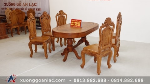 Tư vấn chọn bàn ghế cho căn hộ chung cư 3 Ban an khuon tranh go huong da vs ghe louis hong hac duc tay 14 scaled