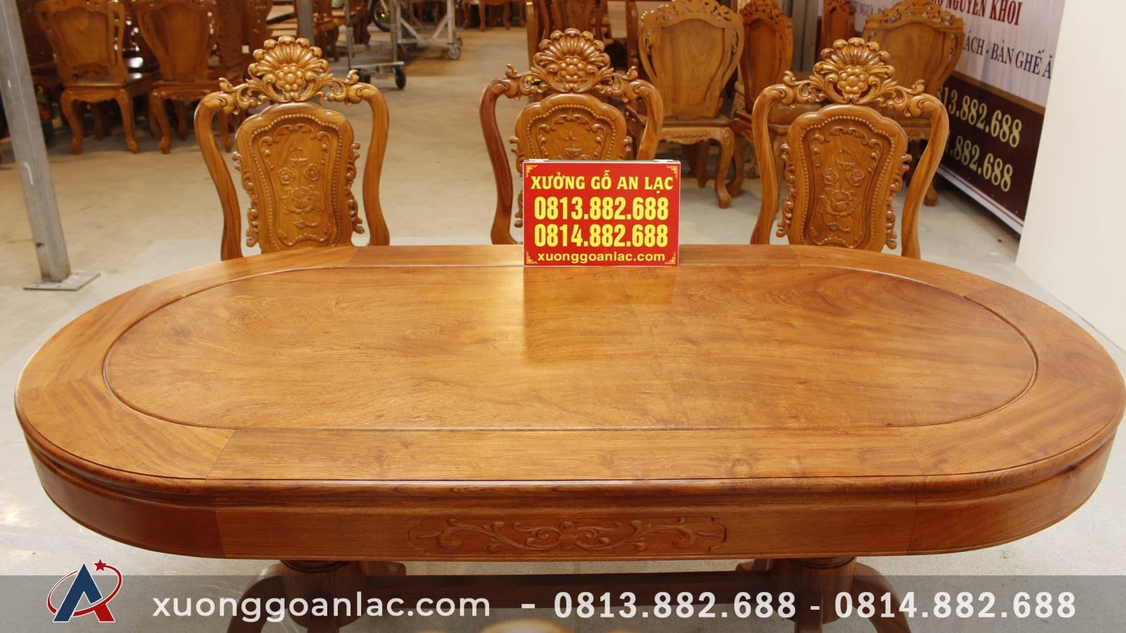 Bộ bàn ăn bầu dục 6 ghế hồng hạc đục tay gỗ hương đá (Anh Tấn, Điện Biên) 6 Bộ bàn ăn bầu dục 6 ghế hồng hạc đục tay gỗ hương đá (Anh Tấn, Điện Biên) - Ảnh 6
