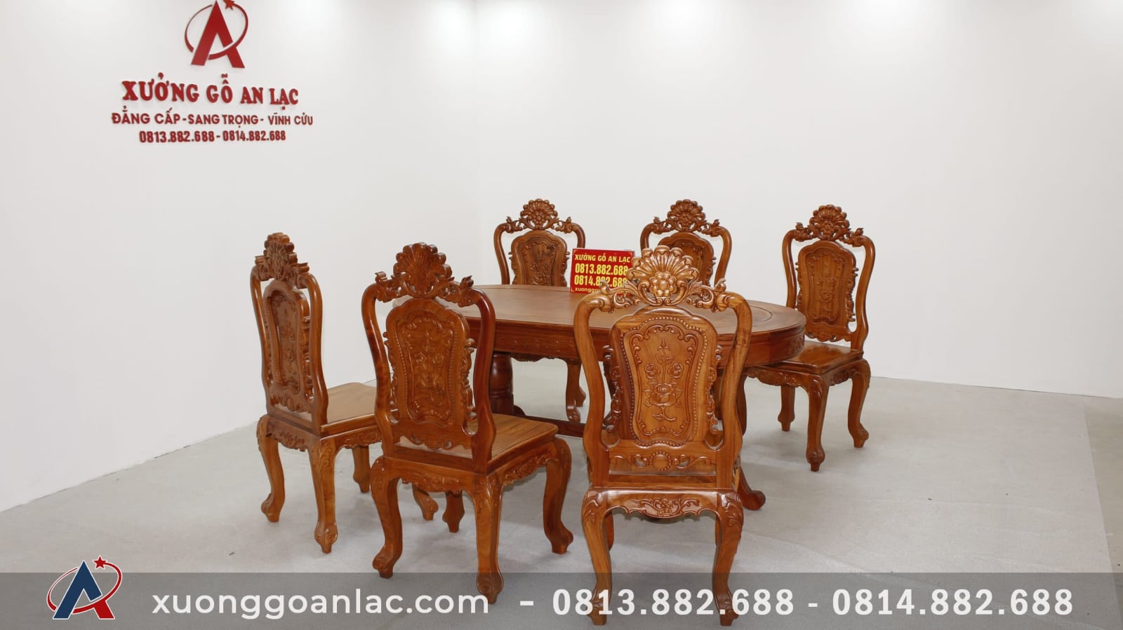 Bộ bàn ăn bầu dục 6 ghế hồng hạc đục tay gỗ hương đá (Anh Tấn, Điện Biên) 7 Bộ bàn ăn bầu dục 6 ghế hồng hạc đục tay gỗ hương đá (Anh Tấn, Điện Biên) - Ảnh 7