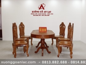 Bàn ăn khuôn tranh gỗ hương đá vs ghế louis hồng hạc đục tay (4)