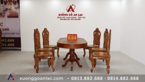 Bàn ăn khuôn tranh gỗ hương đá vs ghế louis hồng hạc đục tay (4)