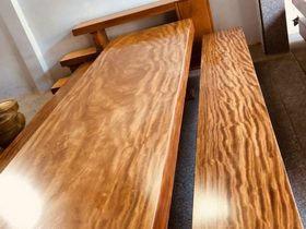 Bộ bàn ghế K3 nguyên khối gỗ cẩm hồng vân cực đỉnh (Anh Tiến, Phú Thọ) 7 Bàn ghế K3 cẩm hồng siêu đẹp 315x98x15,5 giá 70tr (2)