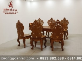 Bộ bàn ăn khuôn tranh bầu dục 6 ghế louis tựa cong gỗ hương đá cao cấp (Anh Tuấn, Hưng Yên) 17 Bo ban an huong da louis hoang gia tua cong 11 scaled