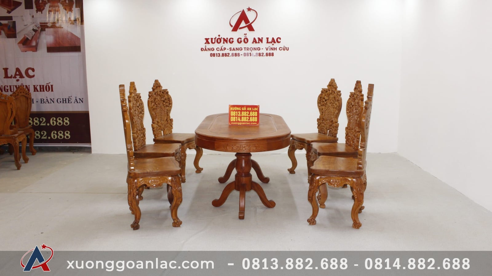 Bộ bàn ăn khuôn tranh bầu dục 6 ghế louis tựa cong gỗ hương đá cao cấp (Anh Tuấn, Hưng Yên) 8 Bộ bàn ăn khuôn tranh bầu dục 6 ghế louis tựa cong gỗ hương đá cao cấp (Anh Tuấn, Hưng Yên) - Ảnh 8