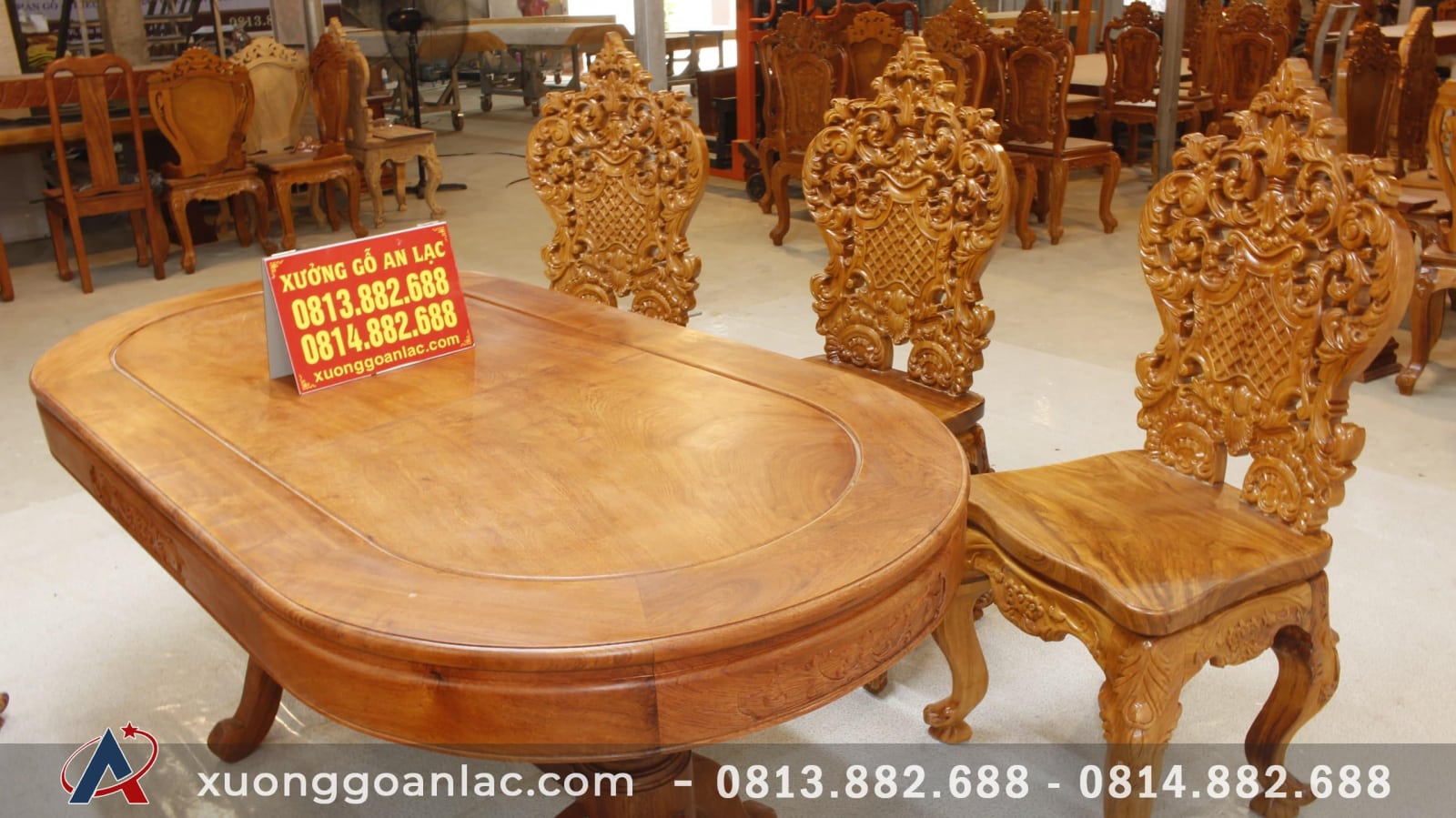 Bộ bàn ăn khuôn tranh bầu dục 6 ghế louis tựa cong gỗ hương đá cao cấp (Anh Tuấn, Hưng Yên) 10 Bộ bàn ăn khuôn tranh bầu dục 6 ghế louis tựa cong gỗ hương đá cao cấp (Anh Tuấn, Hưng Yên) - Ảnh 10