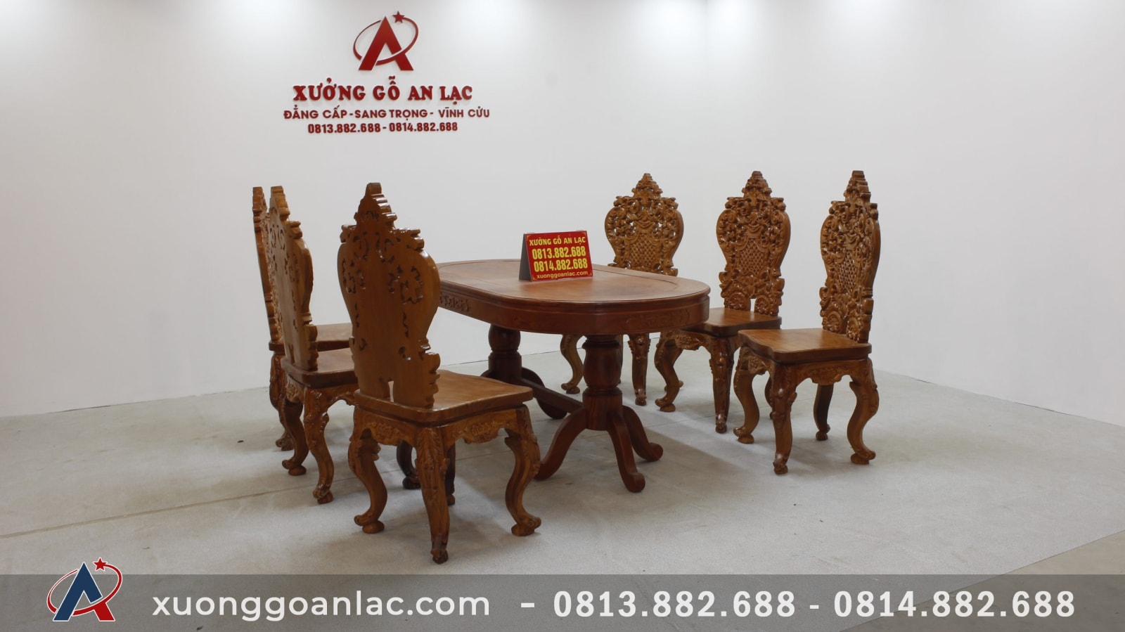 Bộ bàn ăn khuôn tranh bầu dục 6 ghế louis tựa cong gỗ hương đá cao cấp (Anh Tuấn, Hưng Yên) 2 Bộ bàn ăn khuôn tranh bầu dục 6 ghế louis tựa cong gỗ hương đá cao cấp (Anh Tuấn, Hưng Yên) - Ảnh 2