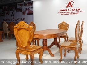 Bộ bàn ăn 6 ghế louis gỗ hương đá cao cấp 12 tr bộ bàn ăn hương đá cao cấp