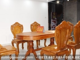 Bộ bàn ăn 6 ghế louis gỗ hương đá cao cấp 15 bộ bàn ăn hương đá cao cấp