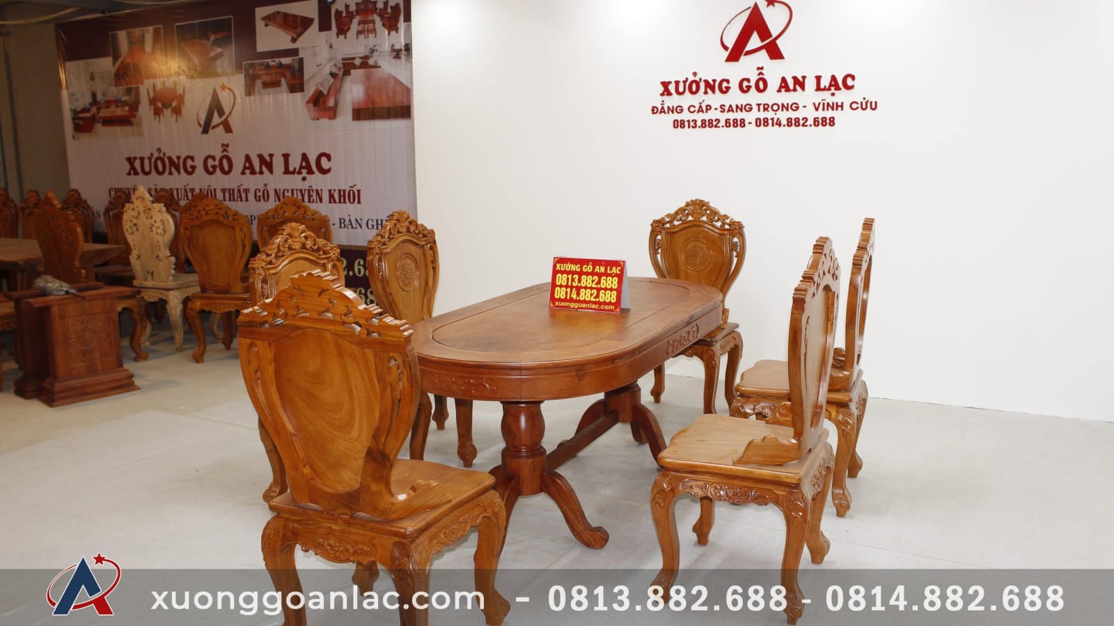 Bộ bàn ăn 6 ghế louis gỗ hương đá cao cấp 23 Bộ bàn ăn hương đá rẻ