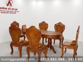 Bộ bàn ăn 6 ghế louis gỗ hương đá cao cấp 20 bộ bàn ăn hương đá cao cấp