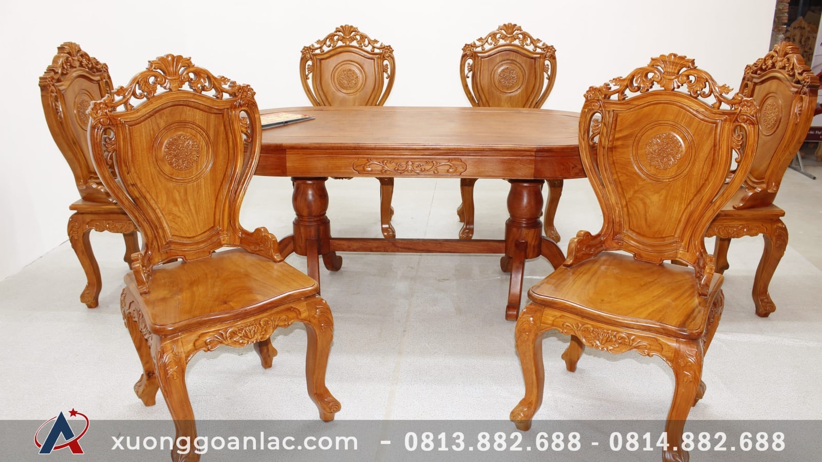 Bộ bàn ăn 6 ghế louis gỗ hương đá cao cấp 24 bộ bàn ăn hương đá cao cấp