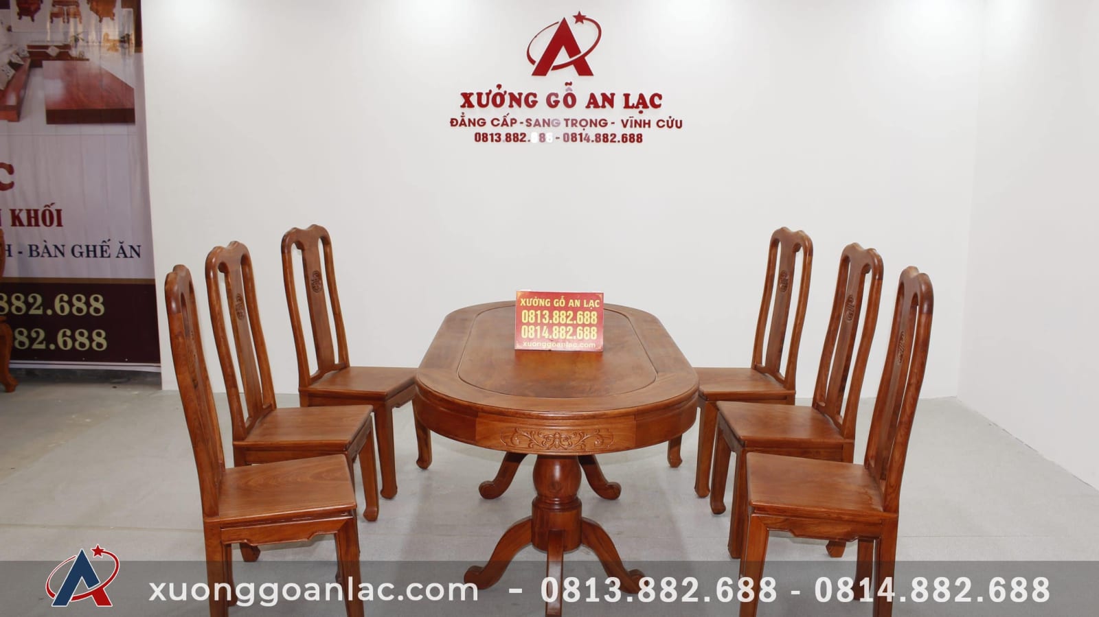 Bộ bàn ăn bầu dục 6 ghế chữ thọ gỗ hương đá cực vip 1 bộ bàn ăn hương đá 21tr
