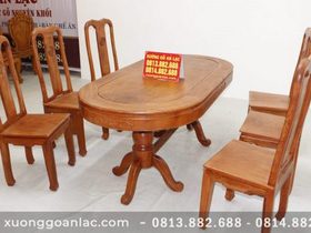 Bộ bàn ăn bầu dục 6 ghế chữ thọ gỗ hương đá cực vip 14 bộ bàn ăn hương đá 21tr