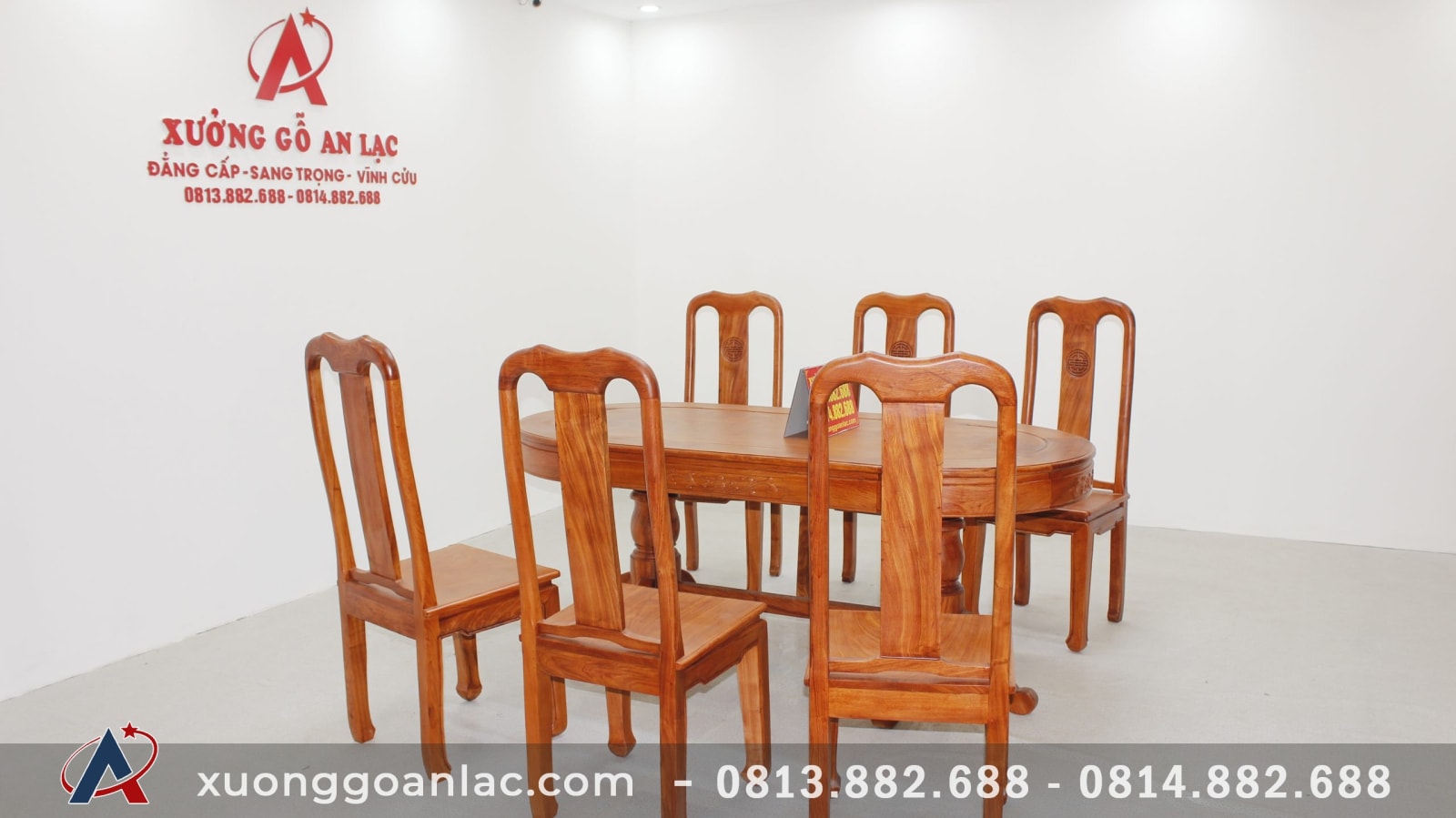 Bộ bàn ăn bầu dục 6 ghế chữ thọ gỗ hương đá cực vip 7 bộ bàn ăn hương đá 21tr