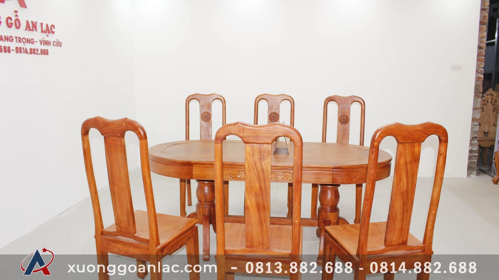 Bộ bàn ăn bầu dục 6 ghế chữ thọ gỗ hương đá cực vip 8 Bộ bàn ăn bầu dục 6 ghế chữ thọ gỗ hương đá cực vip - Ảnh 8