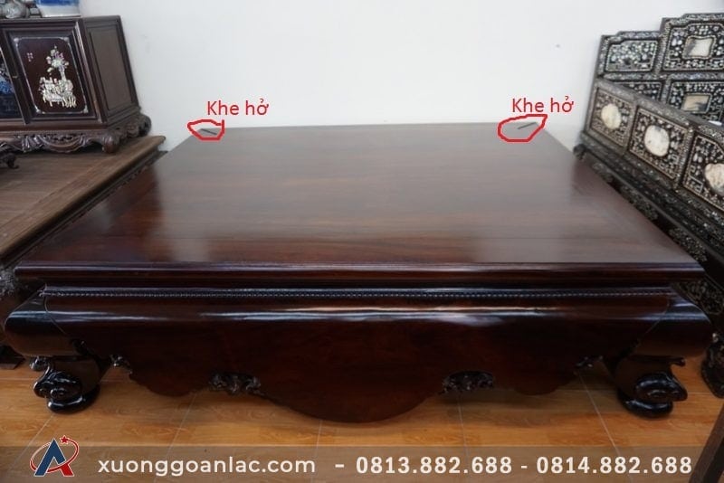 Chiếu hộp là gì, có nên mua chiếu hộp hay không? 1 Khe hở để gỗ thở ở sập gỗ tự nhiên