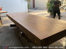 Mặt bàn nguyên khối gỗ cẩm hồng 351x101x16cm siêu vip 20 bàn chữ nhật nguyên khối