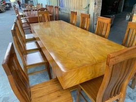 Bàn ăn hộp gỗ cẩm vàng 10 ghế ( Anh Nhật - Hà Nam )