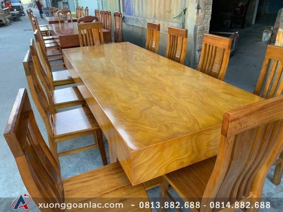 Bộ bàn ăn hộp gỗ cẩm vàng 10 ghế (Anh Nhật, Hà Nam) 4 Bàn ăn hộp gỗ cẩm vàng 10 ghế