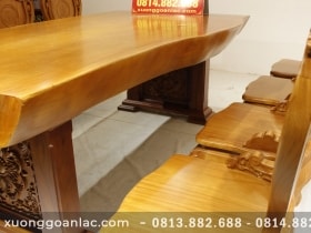 Bộ bàn ăn nguyên khối gỗ cẩm hồng 8 ghế louis có tay gỗ gõ đỏ (Anh Khoa, Trà Vinh) 32 bàn ăn gỗ cao cấp