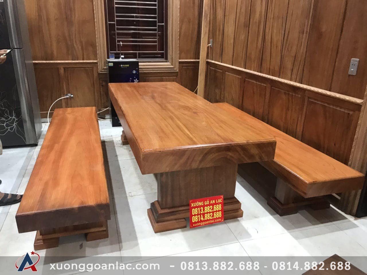 Bộ bàn ghế K3 nguyên khối gỗ gõ đỏ (Anh Hải - Thái Bình) 8 Bộ K3 gỗ gõ đỏ ( Anh Hải - Thái Bình )