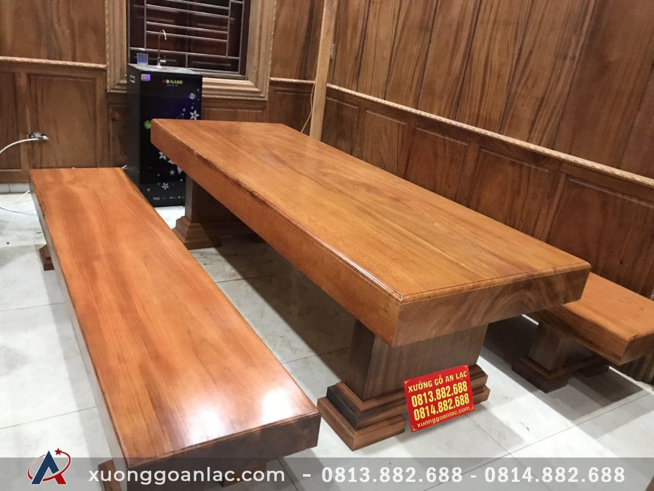 Bộ bàn ghế K3 nguyên khối gỗ gõ đỏ (Anh Hải - Thái Bình) 9 Bộ K3 nguyên khối ( Anh Hải - Thái Bình )