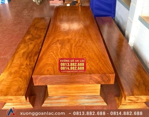 Bộ K3 gỗ gõ đỏ nguyên khối ( Anh Nam - Hà Nội)
