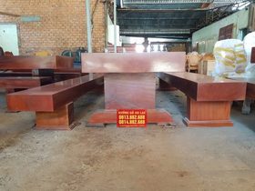 Bộ bàn ghế K3 nguyên khối gỗ hương đá (Chú Hưng - Tuyên Quang) 7 Bộ K3 nguyên khối gỗ hương (Chú Hưng - Tuyên Quang)