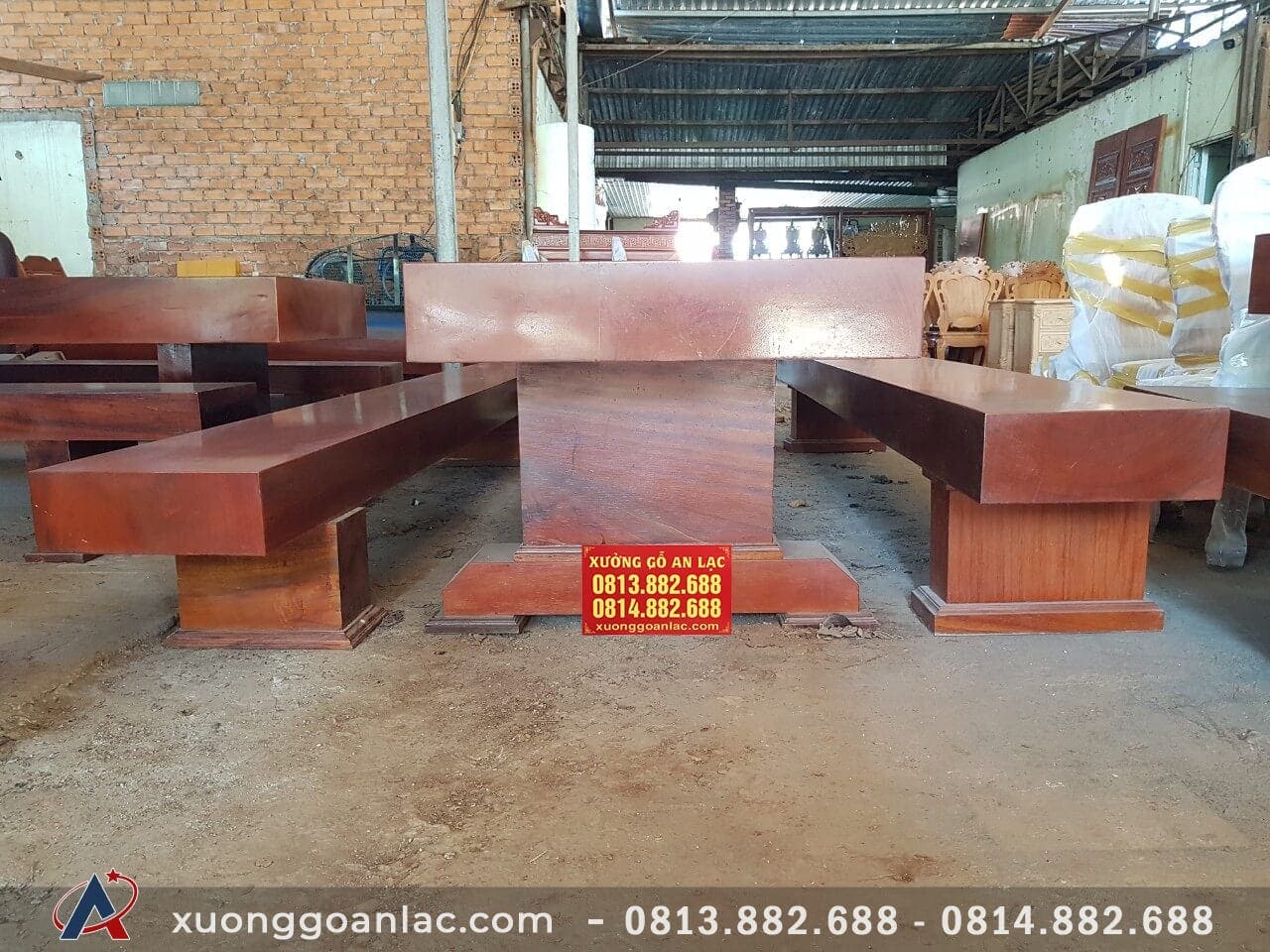 Bộ bàn ghế K3 nguyên khối gỗ hương đá (Chú Hưng - Tuyên Quang) 12 Bộ K3 nguyên khối gỗ hương (Chú Hưng - Tuyên Quang)