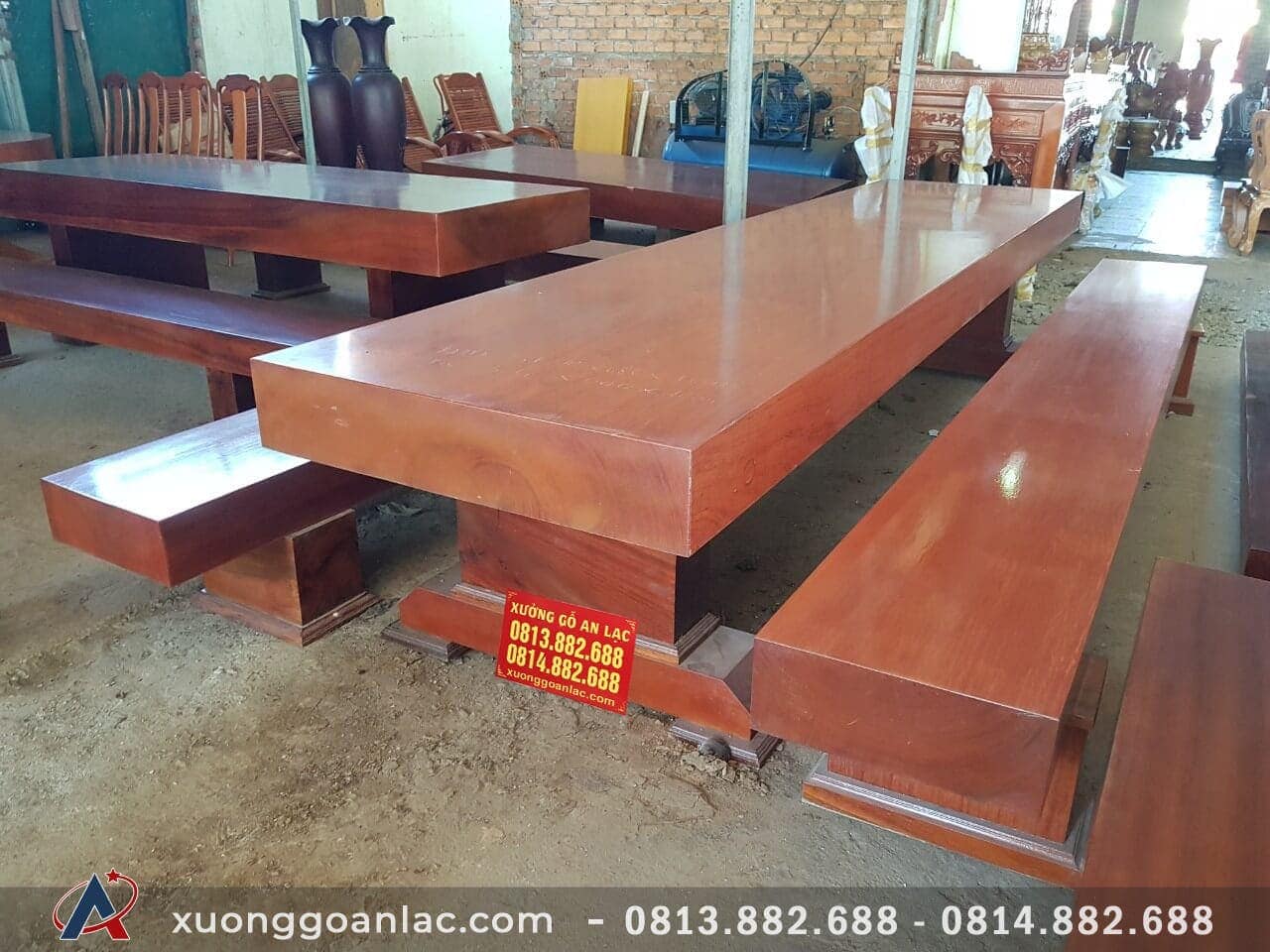 Bộ bàn ghế K3 nguyên khối gỗ hương đá (Chú Hưng - Tuyên Quang) 11 Bộ K3 nguyên khối gỗ hương (Chú Hưng - Tuyên Quang)