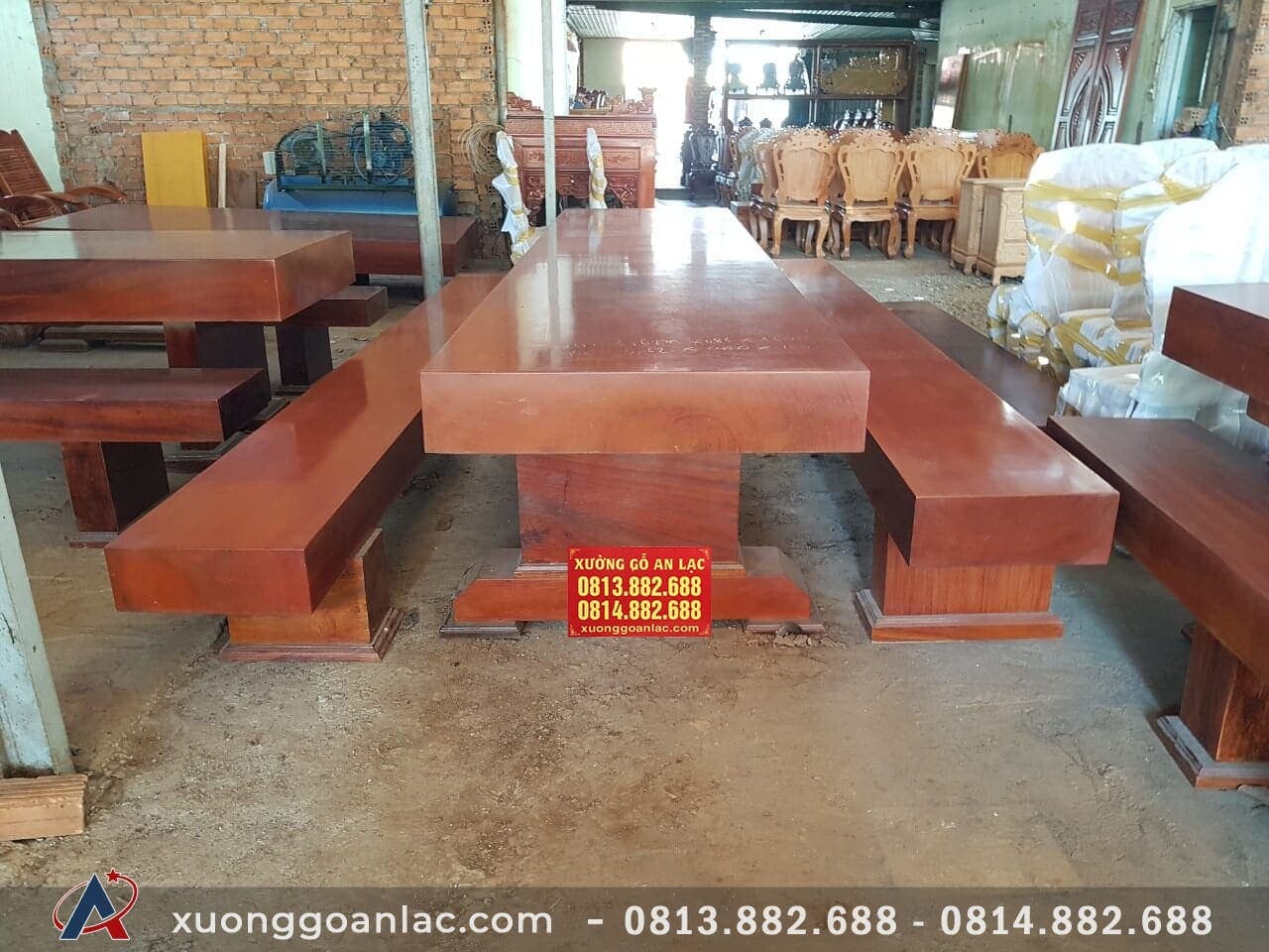Bộ bàn ghế K3 nguyên khối gỗ hương đá (Chú Hưng - Tuyên Quang) 10 Bộ K3 nguyên khối gỗ hương (Chú Hưng - Tuyên Quang)