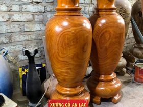 Cặp Lục bình gỗ Cẩm vàng 1m39 đường kính 48cm (chú Tiến - Thái Nguyên) 5 Cặp Lục bình 1m40 (Chú Tiến - Thái Nguyên)