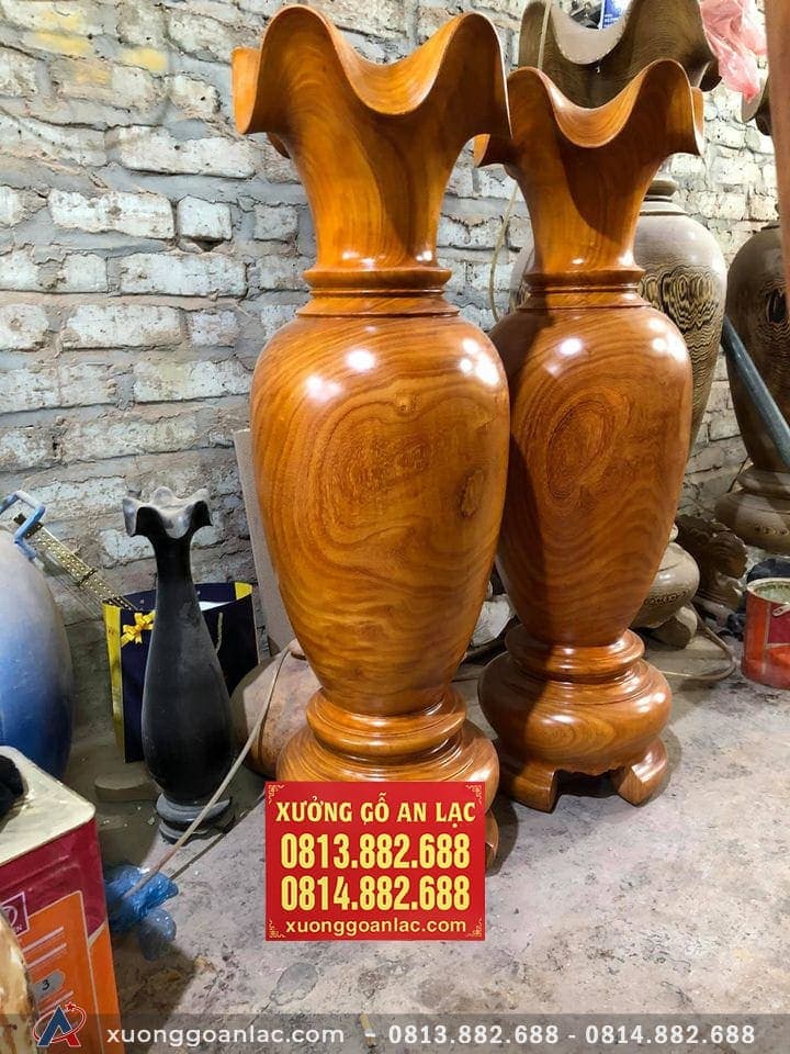 Cặp Lục bình gỗ Cẩm vàng 1m39 đường kính 48cm (chú Tiến - Thái Nguyên) 9 Cặp Lục bình 1m40 (Chú Tiến - Thái Nguyên)
